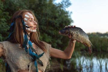Hot autumn day in nature