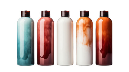 Set of Conditioner Bottles Isolated on Transparent or White Background, PNG