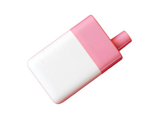 White pink electronic cigarette on a white background