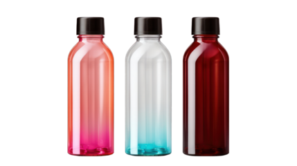 Set of Shampoo Bottles Isolated on Transparent or White Background, PNG