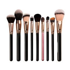 Makeup Brushes Isolated on Transparent or White Background, PNG