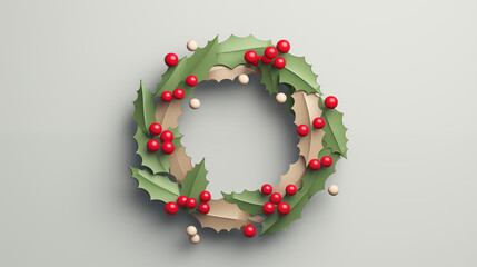christmas wreath 3d clay style 