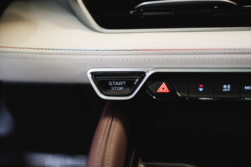 Car start stop system with finger pressing the button