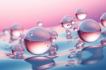 Captivating Underwater Scene with Dark Pink and Light Blue Tones, Featuring Popping Bubbles and a Warm Core, Nature Elegance in Motion