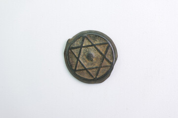 Obraz na płótnie Canvas collector coin numismatics isolated antique metal wear antique h