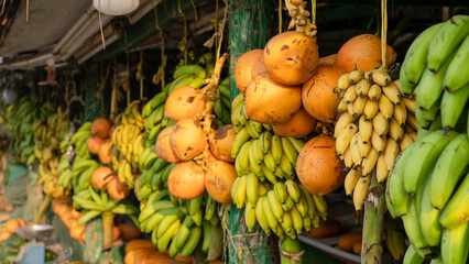 Fruit for sale in fruit stalls at Sultan Qaboos Street in salalah, oman, Dhofar Governorate