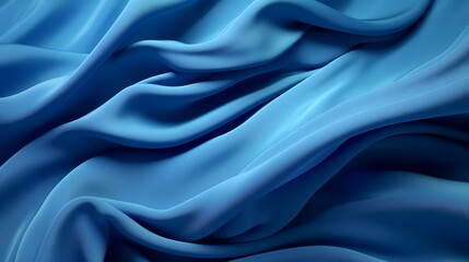 Fototapeta premium abstract blue silk background with some smooth lines in it (3d render)