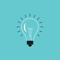 Three light bulbs in a vector set symbolize a successful business concept.