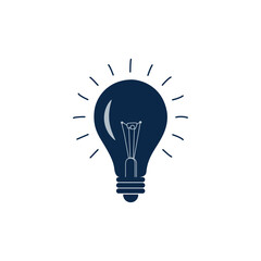 Three light bulbs in a vector set symbolize a successful business concept.