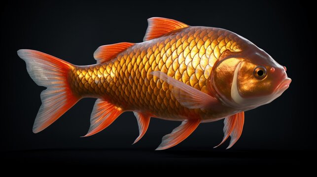 Design an ultra realistic carp standing by the water.Generative AI