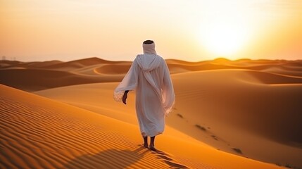 Fototapeta na wymiar a man is in the desert