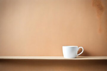 white coffee cup in minimalist stucco background
