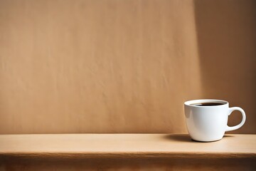 Obraz na płótnie Canvas white tea cup in minimal stucco background