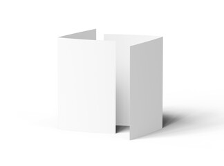 Blank Half Fold 8.5x11 letter brochure 3d render on a transparent background 
