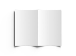 Blank Half Fold 8.5x11 letter brochure 3d render on a transparent background 