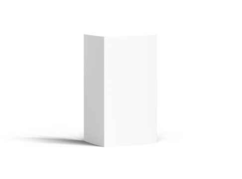 Blank Half Fold 8.5x11 letter brochure 3d render on a transparent background 