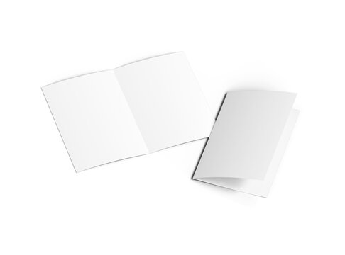 Blank Half Fold 8.5x11 letter brochure 3d render on a transparent background 