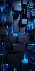 a screenshot of the blue wallpaper, in the style of geometric structures, light black and black, bugcore, ceramic created with Generative Ai