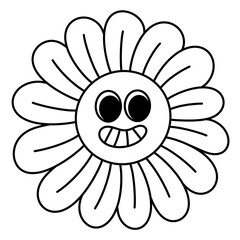 Cartoon flower line Icon.