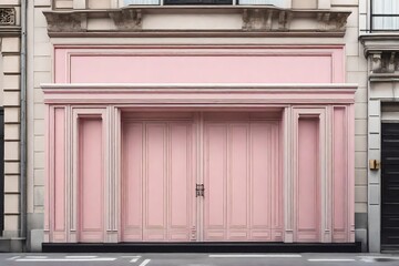 Fototapeta premium cute european pink boutique facade 