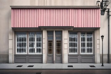 Fototapeta na wymiar cute vintage pink boutique facade 