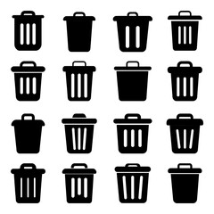 Set of trash icon. Pictogram vector design.