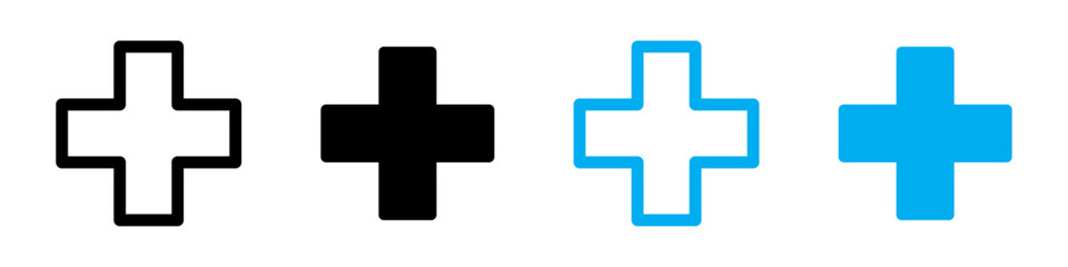 Medical cross icon set
