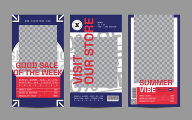 Modern urban futuristic streetwear fashion design for social media post template