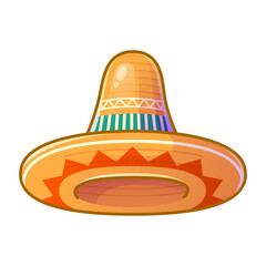 Traditional Mexican wide brimmed sombrero hat isolated on a white background.