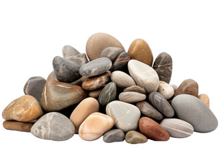 A collection of pile of stones isolated transparent background 