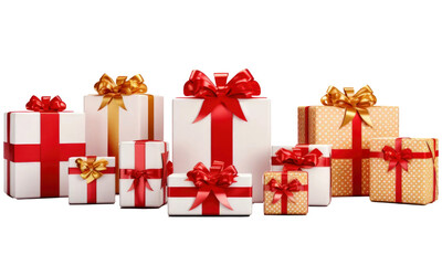 set of gift boxes isolated  on transparent background
