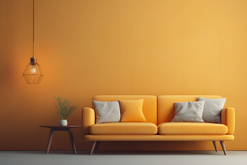 Modern sofa on background. Living room design.