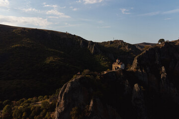 Naklejka premium The ancient Christian Shoan temple on the rock