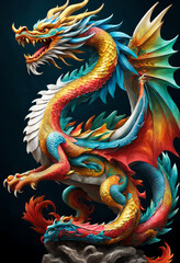 Obraz premium chinese dragon statue