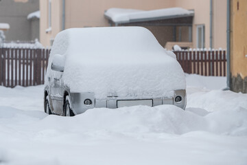 snow covered car