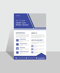 Medicine and science Flyer, Healthcare cover, template design and flat icons for a report and medical brochure design, flyer, leaflets decoration for printing and presentation. vector illustration