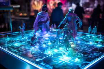 Ghost pirates playing a holographic board game.