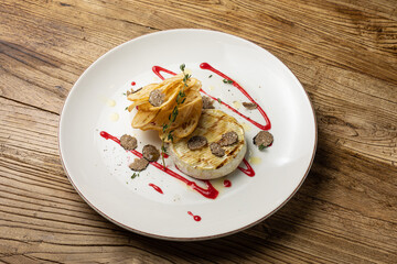 fried Camembert cheese top view