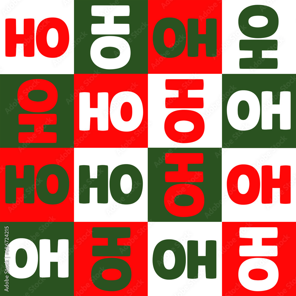 Wall mural christmas themed ho ho ho pattern 