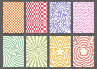Collection of swiss design striped posters. Groovy modern graphic elements. Abstract modern geometric stripes.