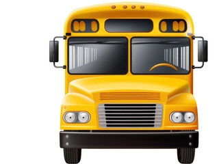 yellow school bus  isolated transparent background