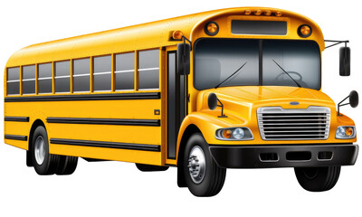 Obraz na płótnie Canvas yellow school bus isolated transparent background