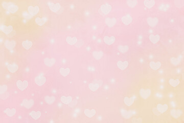 Beautiful bright blurred pink and gold pastel Valentines Day abstract bokeh background