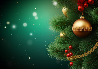 Obraz na płótnie Canvas christmas background with christmas tree and balls