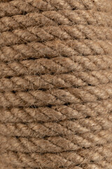 Sisal rope cat scratcher in close-up.