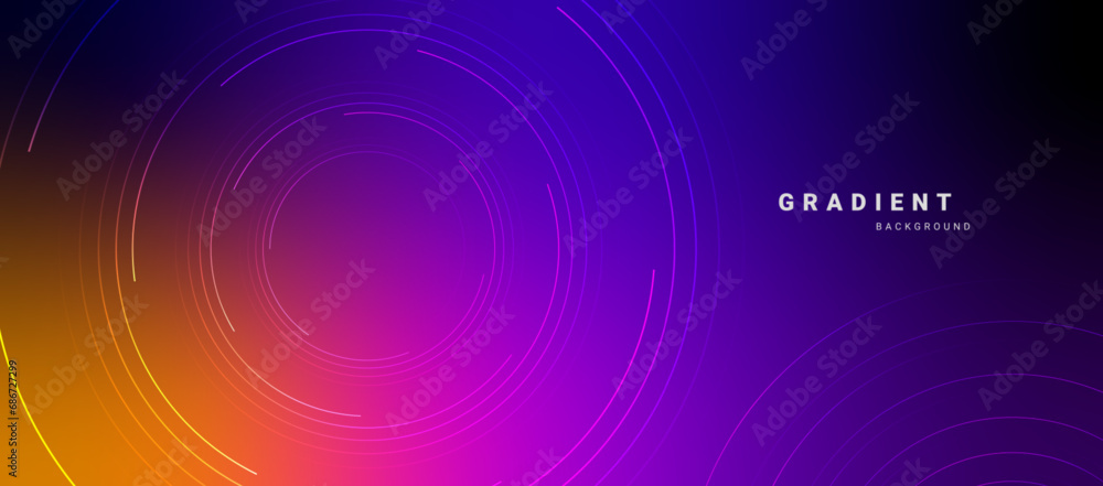 Poster abstract gradient background with dynamic circle lines