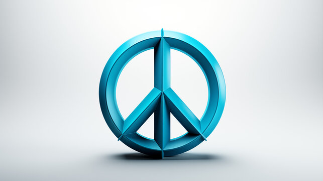 Peace symbol on white background. 3D rendering. 3D illustration.