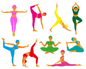 flat illustration_yoga asana