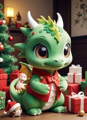 Cute green dragon - 686729070