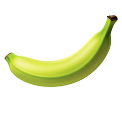Green banana on transparent background